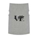 Pet Tank Top — "LOVE" Paw Print Dog Shirt (Grey)