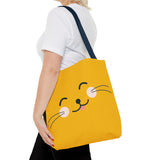 Cute Cat Face Tote Bag - Yellow Pet Lover's Shopping Bag