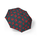 For the Love of Pets Paws Foldable Umbrella — Semi-Automatic, Compact Pet Lover Gift