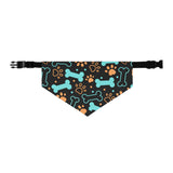 Blue & Orange Bone Pet Bandana Collar — Cute Colorful Dog Neck Scarf