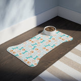 Bone & Paw Print Pet Feeding Mat — Non-Slip Pet Food Placemat