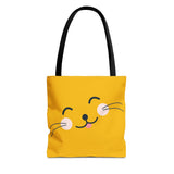 Cute Cat Face Tote Bag - Yellow Pet Lover's Shopping Bag