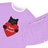 Women's Short Pajama Set cat valentine