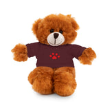 Plush Bear with Paw-Print Tee — Cute Gift for Kids & Pet Lovers