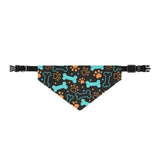 Blue & Orange Bone Pet Bandana Collar — Cute Colorful Dog Neck Scarf