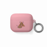 Cute Geometric Cat AirPods Case — Triangle Kitty AirPods/Pro Cover with Keyring
