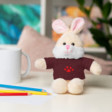 Plush Bear with Paw-Print Tee — Cute Gift for Kids & Pet Lovers