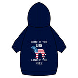 Patriotic Dog Hoodie — “Home of the Dog, Land of the Free”