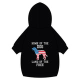 Patriotic Dog Hoodie — “Home of the Dog, Land of the Free”