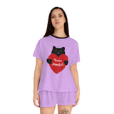 Women's Short Pajama Set cat valentine