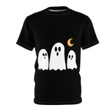 Matching halloween ghost print pet tank top and adult tshirt set
