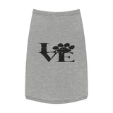 Pet Tank Top — "LOVE" Paw Print Dog Shirt (Grey)