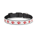 Red Paw Print Clip-On Pet Collar