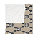 Boston Terrier Pattern Baby Swaddle Blanket — Neutral Puppy Nursery Swaddle