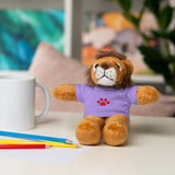 Plush Bear with Paw-Print Tee — Cute Gift for Kids & Pet Lovers