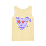 Purple Dog Graphic Tank Top — Cute Pup Illustration