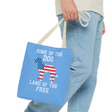 Patriotic Dog Tote Bag - Home of the Dog, Land of the Free