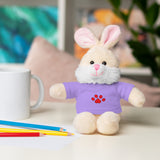 Plush Bear with Paw-Print Tee — Cute Gift for Kids & Pet Lovers