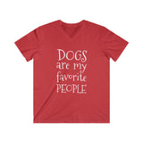 Dogs Are Favorite Men's Fitted V‑Neck Tee