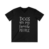 Dogs Are Favorite Men's Fitted V‑Neck Tee