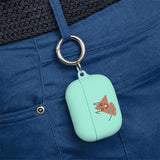 Cute Geometric Cat AirPods Case — Triangle Kitty AirPods/Pro Cover with Keyring