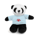 Plush Bear with Paw-Print Tee — Cute Gift for Kids & Pet Lovers