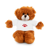 Plush Bear with Paw-Print Tee — Cute Gift for Kids & Pet Lovers