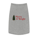 Merry & Bright Pet Tank Top — Christmas Dog Shirt with Tree Design