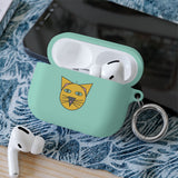Cat Face AirPods Case — Cute Yellow Cat Keyring Cover for AirPods & AirPods Pro
