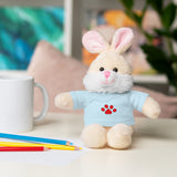 Plush Bear with Paw-Print Tee — Cute Gift for Kids & Pet Lovers