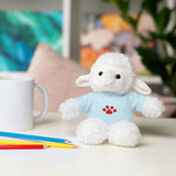 Plush Bear with Paw-Print Tee — Cute Gift for Kids & Pet Lovers