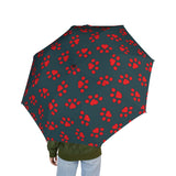 For the Love of Pets Paws Foldable Umbrella — Semi-Automatic, Compact Pet Lover Gift