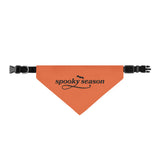 Spooky Season Clip-On Pet Bandana — Orange Halloween Dog & Cat Collar Accessory