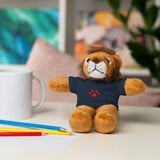 Plush Bear with Paw-Print Tee — Cute Gift for Kids & Pet Lovers