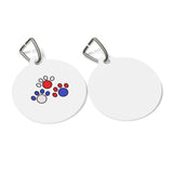 Red White & Blue Paw Print Pet Tag