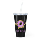 Doghnut Plastic Tumbler with Straw — Cute Donut Dog Drink Cup