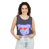 Purple Dog Graphic Tank Top — Cute Pup Illustration