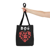 Dog Love Tote Bag - Cute Pet Paw Print Design