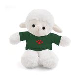 Plush Bear with Paw-Print Tee — Cute Gift for Kids & Pet Lovers