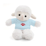Plush Bear with Paw-Print Tee — Cute Gift for Kids & Pet Lovers