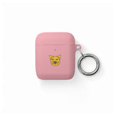 Cat Face AirPods Case — Cute Yellow Cat Keyring Cover for AirPods & AirPods Pro