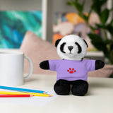 Plush Bear with Paw-Print Tee — Cute Gift for Kids & Pet Lovers