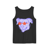 Purple Dog Graphic Tank Top — Cute Pup Illustration