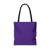 Cute Cat in Plant Tote Bag - Purple Floral Eco-Friendly Bag for Cat Lovers