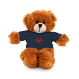 Plush Bear with Paw-Print Tee — Cute Gift for Kids & Pet Lovers
