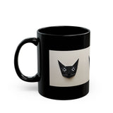 Black Cat Origami Mug — Ceramic Coffee Cup for Cat Lovers
