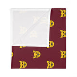 Baby Swaddle Blanket — Burgundy Cat Face Pattern Newborn Wrap