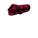 Cozy Check Fleece Pet Jacket — Paw Print Dog & Cat Coat