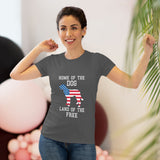Women’s Patriotic Dog T-Shirt – American Flag Dog Graphic Tee
