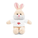 Plush Bear with Paw-Print Tee — Cute Gift for Kids & Pet Lovers